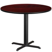 Flash Furniture 42'' Round Laminate Table Top, Mahogany with 33'' x 33'' Table-Height Base (XURD42MAT3333)-Hospitality Table