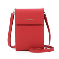 Champs RFID Blocking Smartphone Bag - Red-Material: Faux Leather