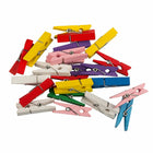 JAM Paper Wood Clip 1.5" Clothespins - Assorted Colors - 24 Pack-Size: 1.5 inches