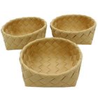Cathay Importers Resin Round Basket, Natural, 3/Pack-Large: 3.5"H x 10.5”Diam; Medium: 3.5"H x 9”Diam; Small:  3.5"H x 6.75”Diam