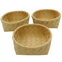 Cathay Importers Resin Round Basket, Natural, 3/Pack-Large: 3.5"H x 10.5”Diam; Medium: 3.5"H x 9”Diam; Small:  3.5"H x 6.75”Diam