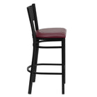 Flash Furniture HERCULES Series Black Grid Back Metal Restaurant Barstool - Burgundy Vinyl Seat-Grid Back Design