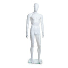 Can-Bramar Adult Male Abstract Unbreakable Mannequin 73"H, Glass Base,  Blowing White (PL-M6)-Full Male mannequin