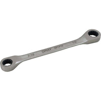 Gray Tools 11/16" X 3/4" Double Box End, Fixed Head Ratcheting Wrench, Stainless Steel Finish-Size: 11/16" x 3/4"