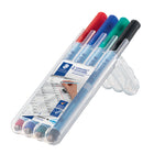 Staedtler Lumocolor Correctable Dry-Erase Markers - Fine Tip - Assorted Colours - 4 Pack-Rich colour inks (Red, Blue, Green, Black)