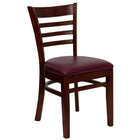 Flash Furniture HERCULES Series Ladder Back Mahogany Wood Restaurant Chair - Burgundy Vinyl Seat-800 lb. Weight Capacity