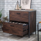 Sauder Market Commons Lateral File Cabinet - Rich Walnut (1 Box)-Drawers with full extension slides hold letter or legal-size hanging files.