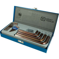 Gray Tools 15 Piece Metric, Short Arm S2 Hex Key Set, 0.7mm-17mm-Contains Sizes: 0.7, 0.9, 1.3, 1.5, 2, 2.5, 3, 4, 5, 6, 8, 10, 12, 14, 17
