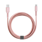 General Supply Goods + Co USB-C 10ft Braided Charging Cable - Pink Clay-Includes organization strap