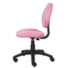 Nicer Furniture Perfect Posture Deluxe Microfiber Task Chair - Pink-Durable and easy-to-clean microfiber seat surface.