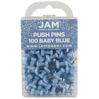JAM Paper Push Pins, Baby Blue Pushpins, 2 Packs of 100, 200 Total (222419047a)-2 Packs of 100