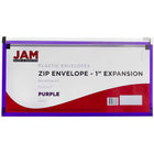 JAM Paper #10 Plastic Envelopes with Zip Closure, 5 x 10, Purple Poly, 12 Pack (921Z1pu)-Closure Type: Zip