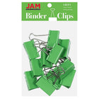 JAM Paper Binder Clips, Large, 41 mm, Green, 12 Pack (340BCgr)-41 mm binder clip
