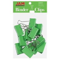 JAM Paper Binder Clips, Large, 41 mm, Green, 12 Pack (340BCgr)-41 mm binder clip