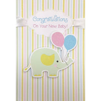 Rosedale 5-1/2" x 8" Congratulations On Your New Baby! Greeting Cards And Envelopes, 6 Pack (19680)-Printed on premium uncoated card stock