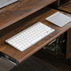 Sauder 59"W Clifford Place L-Desk - Grand Walnut- Finished on all sides for versatile placement anywhere in your home