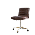 Plata Import Ronin Upholstered Leather Office Chair - Brown-Brown faux leather