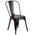 Flash Furniture Black-Antique Gold Metal Indoor-Outdoor Stackable Chair-500 lb. Weight Capacity