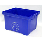 Storex Recycling Blue Bin-Comfort handle grips