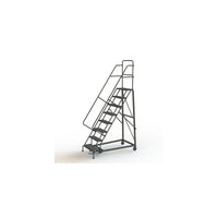 Tri-Arc Manufacturing Heavy Duty Rolling Ladder, Platform Height: 80", Step Type: Serrated, Base Depth: 63" (KDHD108242)-No. of Steps: 8