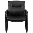 Flash Furniture HERCULES Series Big & Tall 500 lb. Rated Black Leather Executive Side Reception Chair with Sled Base-Executive Guest Chair