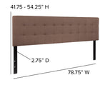Flash Furniture Bedford Tufted Upholstered King Size Headboard - Camel Fabric-Camel Fabric Upholstery