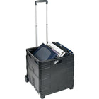 Staples Rolling Folding Crate-Folds flat for easy storage