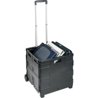 Staples Rolling Folding Crate-Folds flat for easy storage