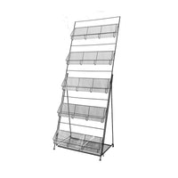 Wamaco 5-Tier Brochure/Magazine Rack, 22.75" Wide, Black/Clear (38-1092)-Display brochures, magazines and flyers