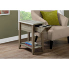 Monarch Specialties 3198 Accent Table - 23"H/Dark Taupe With A Glass Holder-Hidden storage drawer on metal glides to place necessities within reach