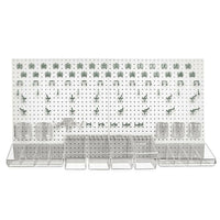 Azar Displays Pegboard Organizer Kit, 24" x 48", White (900988-WHT)-Plastic Organizer Kit
