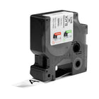 DYMO Rhino Label Tape, 19mm (3/4") Black on White Nylon-Permanent adhesives result in labels that stick and last in heavy-duty environments