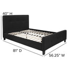 Flash Furniture Tribeca Full Size Tufted Upholstered Platform Bed - Black Fabric-Tufted Upholstery