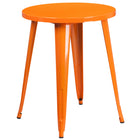 Flash Furniture 24" Round Orange Metal Indoor-Outdoor Table-Metal Cafe Table