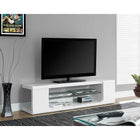 Monarch Specialties 3535 Tv Stand - 60"L/High Glossy White With Tempered Glass-Sleek profile of this stand will perfectly compliment all the newest flat screen TV's and components (up to 60")