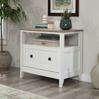 Sauder 430760 August Hill Lateral File Cabinet - Soft White-Finished on all sides for versatile placement.