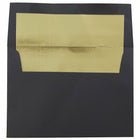 JAM Paper A6 Foil Lined Envelopes, 4.75 x 6.5, Black Linen with Gold Lining Recycled, 250 Pack (3243678H)-Black with gold foil lined recycled envelope