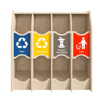 Flash Furniture Bright Beginnings Commercial Grade Wooden Pretend Play Recycling Station for Children-Commercial Grade Wooden Recycling Station for Kids