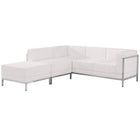 Flash Furniture HERCULES Imagination Series Melrose LeatherSoft Sectional Configuration - 3 Pieces - White-Add on pieces as your business grows
