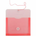JAM Paper Plastic Envelopes with Button and String Tie Closure Index Booklet - 5.5" x 7.5" - Pink - 12 Pack -Quantity: 12 per pack