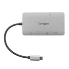 Targus DOCK419TT USB-C DspPt Alt Mode Single 4K HDMI/HD VGA Dock (DV4K) with 100W Pass-thru-Connect one external HDMI display (max resolution 4K at 30Hz) or one VGA display (max resolution 1920x1200 at 60Hz)