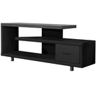 Monarch Specialties 2575 Tv Stand - 60"L/Black/Grey Top With 1 Drawer-Tv Stand
