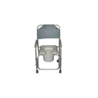 Drive Medical Lightweight Portable Shower Chair Commode with Casters (11114KD-1)-Padded, open front, vinyl toilet seat