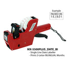 Motex 5500 2-Letter Month Date Labeller Bilingual, Red (38-1109-6BI)-Labelling Gun