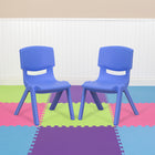 Flash Furniture Plastic Stackable School Chair with 10.5" Seat Height - Blue - 10 Pack-Blue Polypropylene Plastic Shell