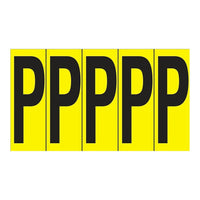 Accuform Signs Identify Locations, Supplies & Tools, Individual Letter & Number Markers, P, 3-7/8", 10 Pack-Character P