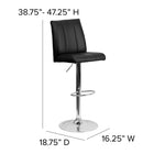 Flash Furniture Contemporary Tufted Grey Vinyl Adjustable Height Barstool with Chrome Base-Seat Adjusts from Counter to Bar Height