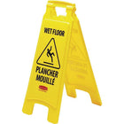 Rubbermaid Wet Floor Sign-Imprinted with multilingual “Caution” messages, as well as ANSI symbols