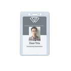 Beslayn Heavy Duty Vinyl Top Load Name Badge Holder,Vertical 3" x 4", Clear, 50 Pack-Flexible clear heavyweight vinyl for everyday use