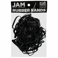 JAM Paper Colored Rubber Bands - Size 64 - 100 Pack - Black-Color: Black